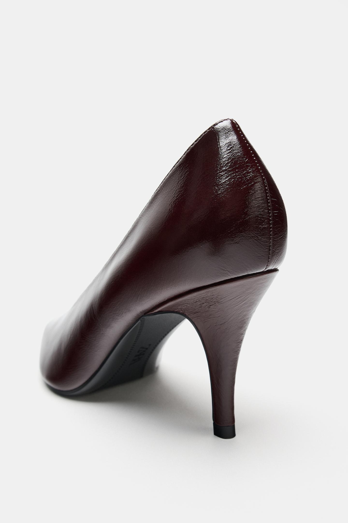 Женские туфли Zara Leather Heels, цвет: Коричневый — фото 6