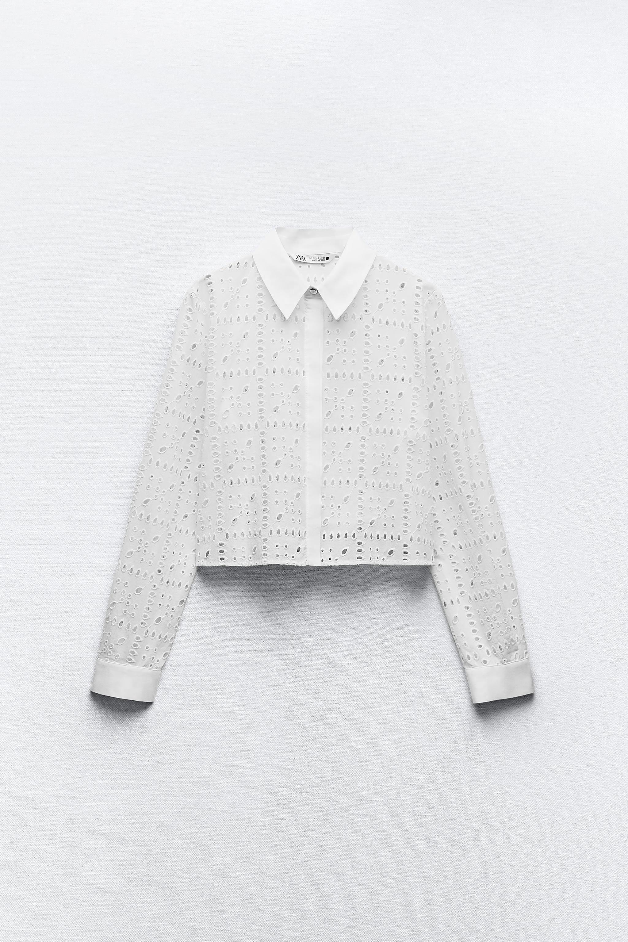 カットワーク刺繍入りシャツ - ホワイト | ZARA Japan / 日本