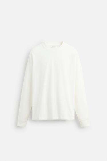 ミディアムウェイト ロングスリーブTシャツエクリュZaraのミディアムウェイト ロングスリーブTシャツ - エクリュ 