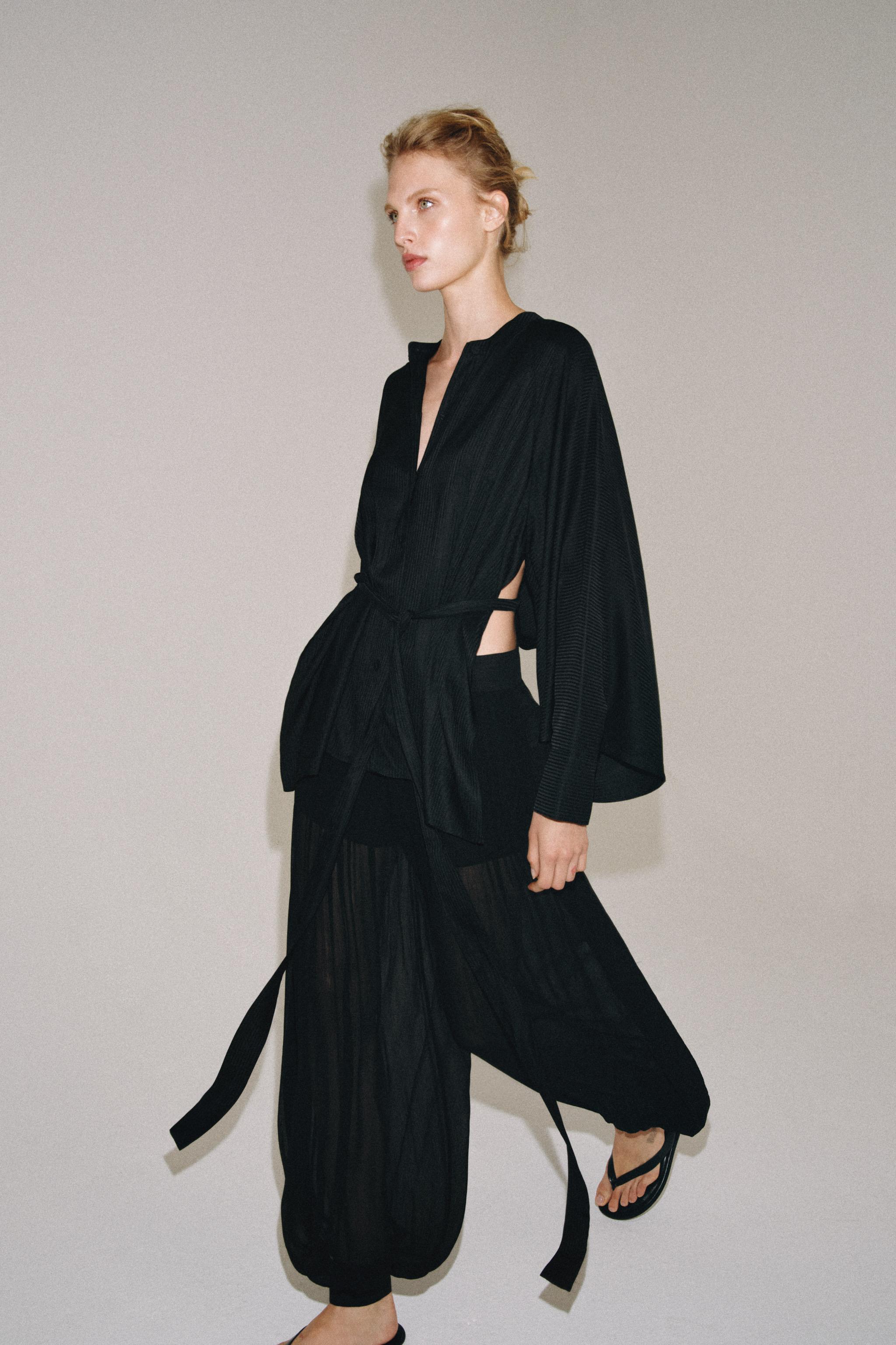 Женские рубашки Zara BELTED SHIRT ZW COLLECTION — фото 5