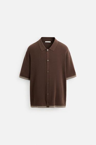 FLOWING KNIT SHIRT - Brown by Zara - Image 6