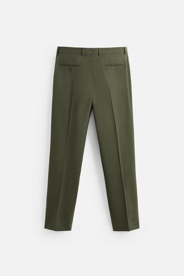 WOOL SUIT TROUSERS - Green by Zara - Image 5