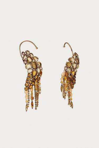 MARISA BERENSON X ZARA JEWELLED SHIMMER EARRINGS - Golden by Zara - Image 2