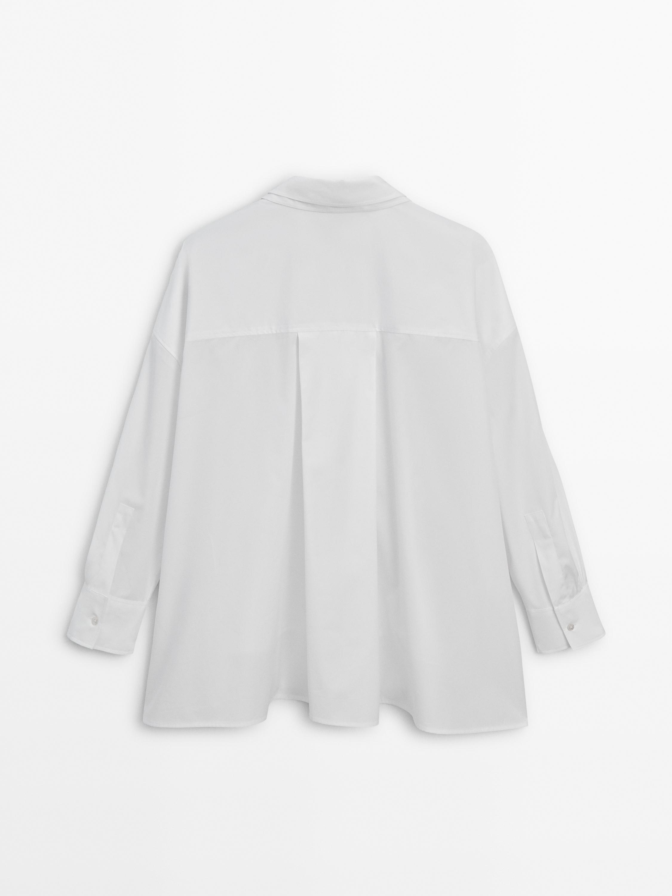 Poplin shirt with layered collar detail - Studio