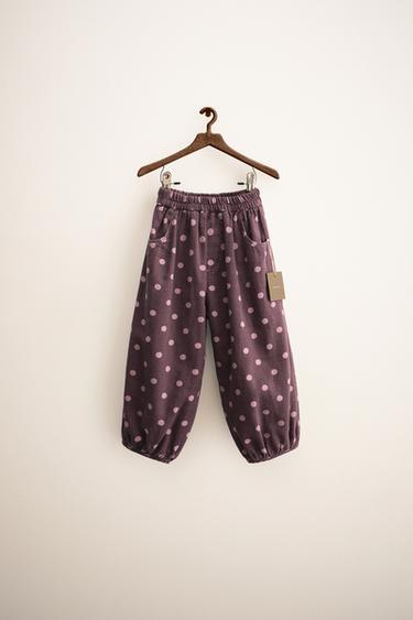 Zara ZARA TIMELESS - BALLOON POLKA DOT PANTS - Eggplant