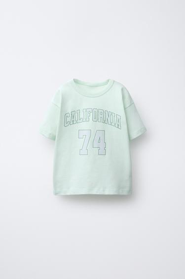 Zara VARSITY T-SHIRT - Green