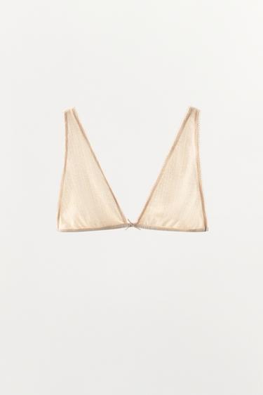 SUJETADOR TRIANGULAR POINTELLE - Rosa palo de Zara