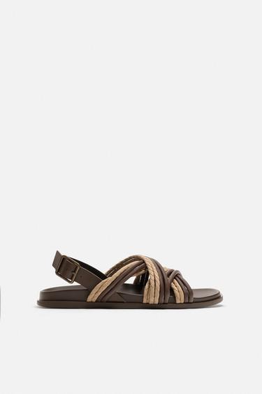 CONTRAST STRAPPY SANDALS - Two-tone by Zara