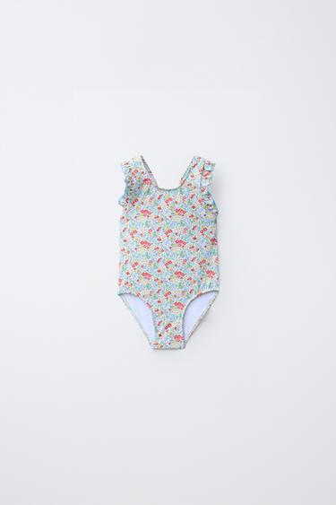 Zara 1-6 YEARS/ RUFFLED FLORAL SWIMSUIT - Multicolored