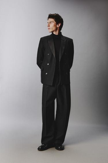 LIMITED EDITION CURVED FIT SUIT TROUSERS - Black by Zara