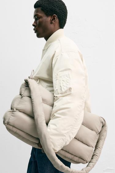 Zara PADDED NYLON BAG - Gray