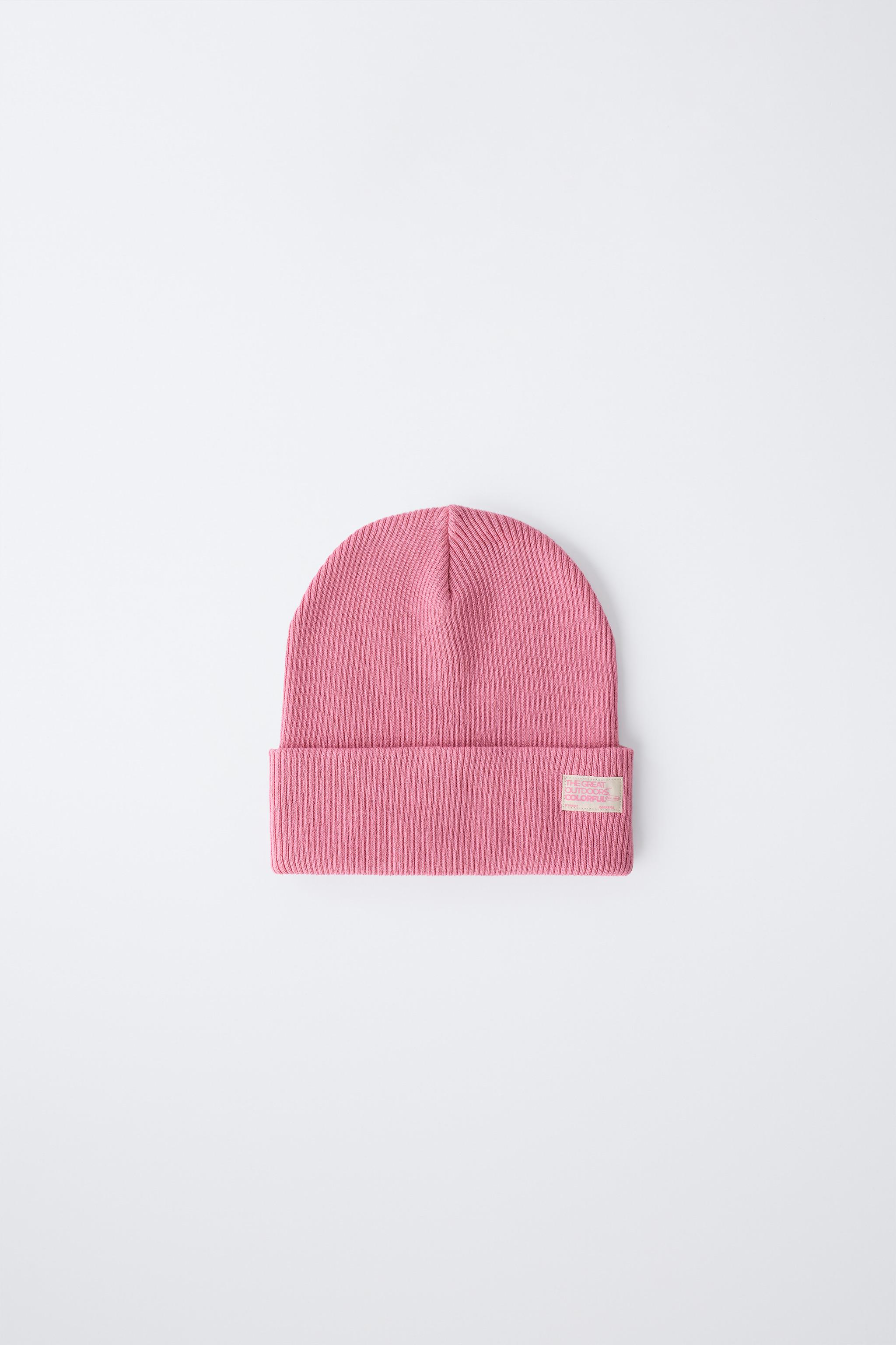 RIBBED KNIT HAT WITH LABEL - Orange | ZARA United States
