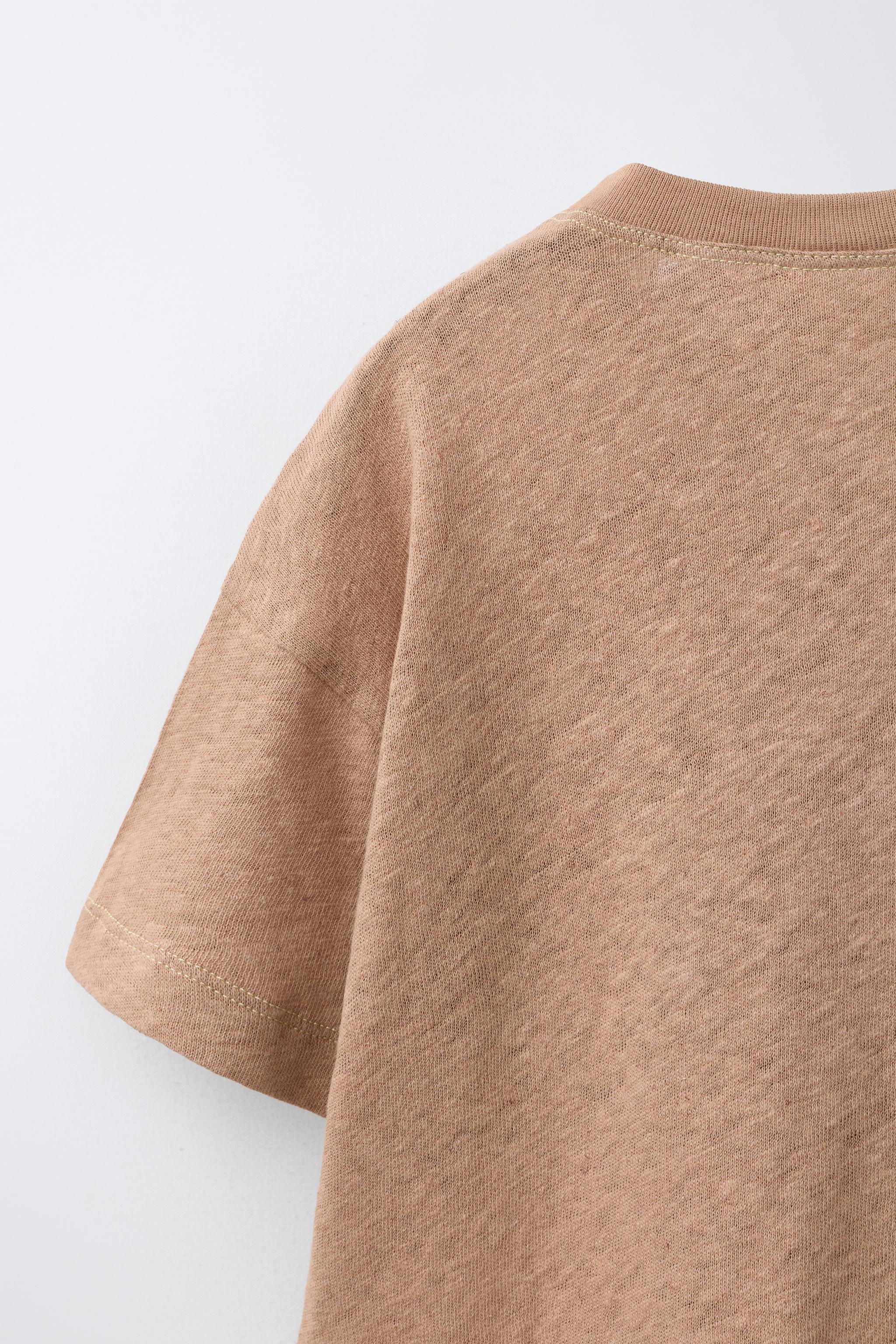 T-SHIRT EN COTON ET LIN AVEC INSCRIPTION