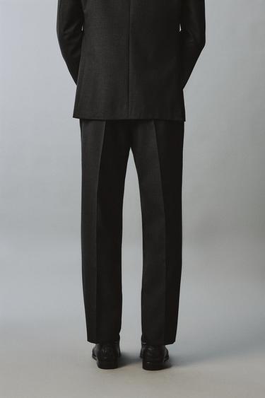 PANTALON REGULAR FIT COSTUME 100% LAINE - Gris anthracite de Zara - Image 2