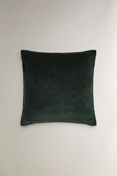 VELVET JACQUARD CHRISTMAS CUSHION COVER - Green by Zara - Image 2
