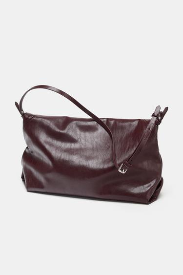 CLUTCH BAG WITH STRAP - Burgundy Red by Zara