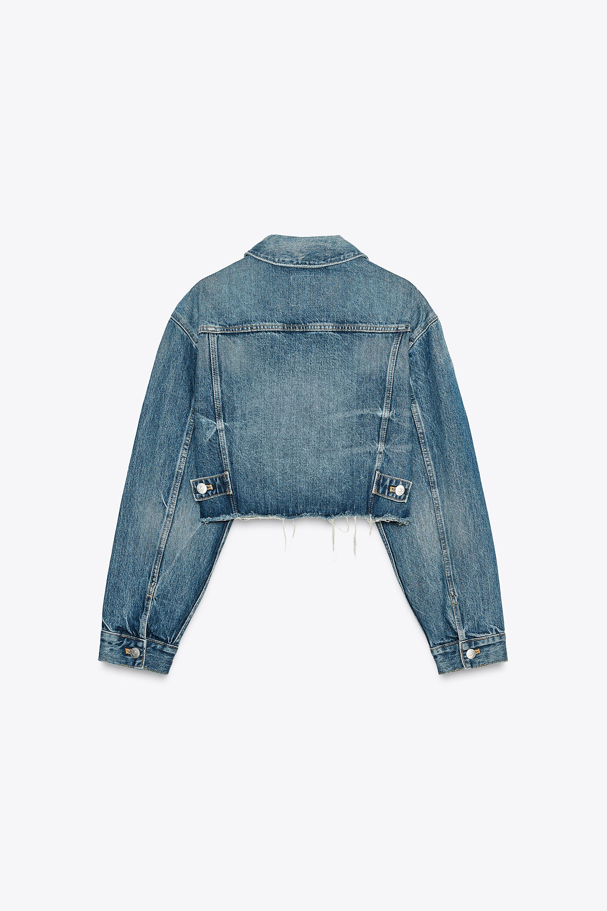 Zara Denim Zara Jeansjacken JEANSJACKE MIT ETIKETT Marineblau ZARA