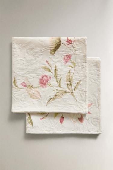 PAQUETE DE SERVILLETAS JACQUARD FLORAL (PAQUETE DE 2) - Rosado de Zara
