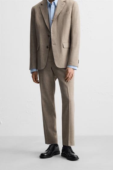 ANZUGHOSE MIT WOLLE - Beige von Zara