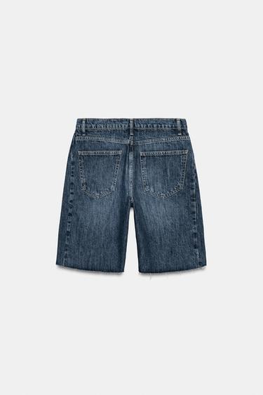 BERMUDA EN JEAN RELAXED TAILLE NORMALE ZW COLLECTION - Bleu moyen de Zara - Image 6