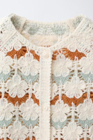 CROCHET KNIT ROMPER - Ecru by Zara - Image 2