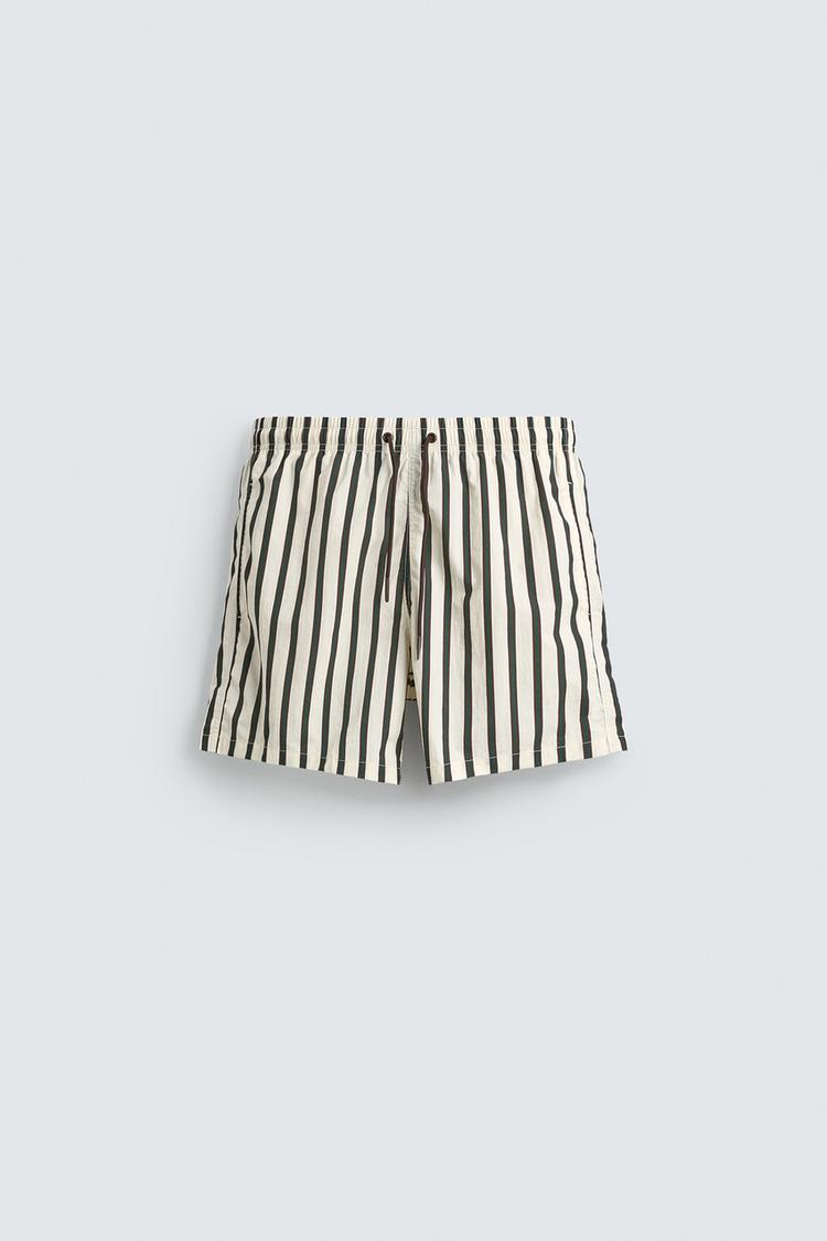 ZARA STRIPED SWIMMING TRUNKS