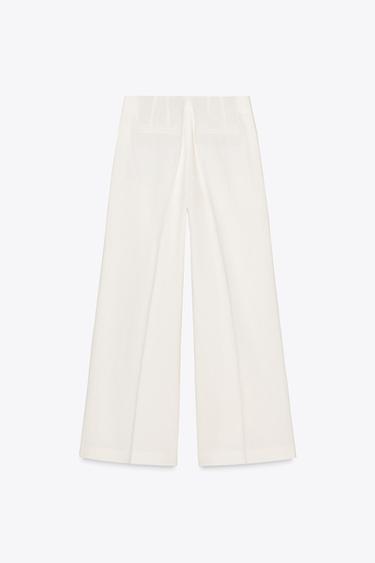 ZW COLLECTION DARTED LINEN BLEND TROUSERS - Ecru by Zara - Image 5