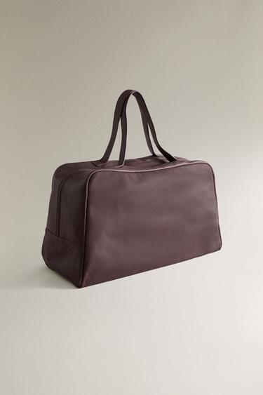 SAC DE VOYAGE EN CUIR - Bordeaux de Zara - Image 1