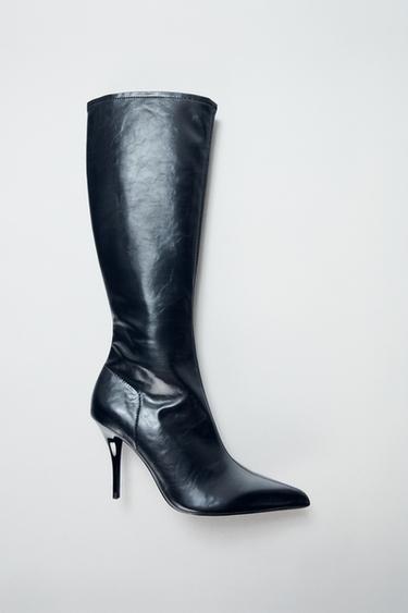 BOTTES À TALONS AJUSTÉES - Noir de Zara