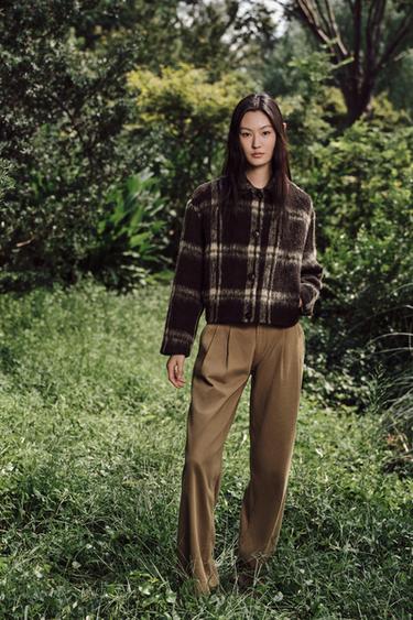 Zara 格紋夾克 - 黑色