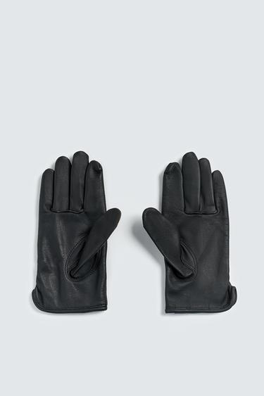 LEATHER GLOVES - Black by Zara