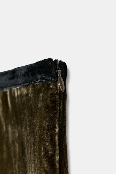 JUPE EN VELOURS ET DENTELLE ZW COLLECTION ÉDITION LIMITÉE - Verdâtre de Zara - Image 5