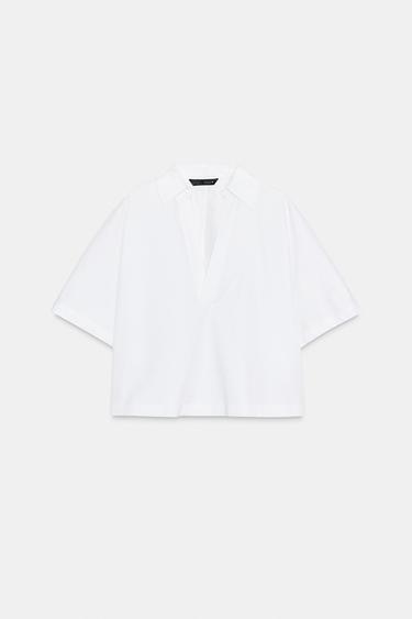 SHORT SLEEVE SHIRT - White by Zara - Image 0