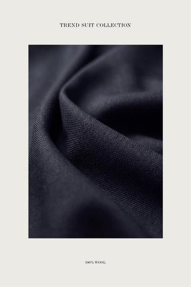 COSTUME REGULAR FIT 100% LAINE - BLEU JEAN de Zara - Image 6