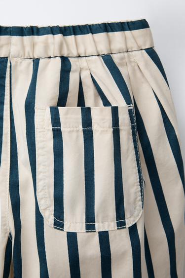 STRIPED BALLOON TROUSERS - Navy / White by Zara - Image 3