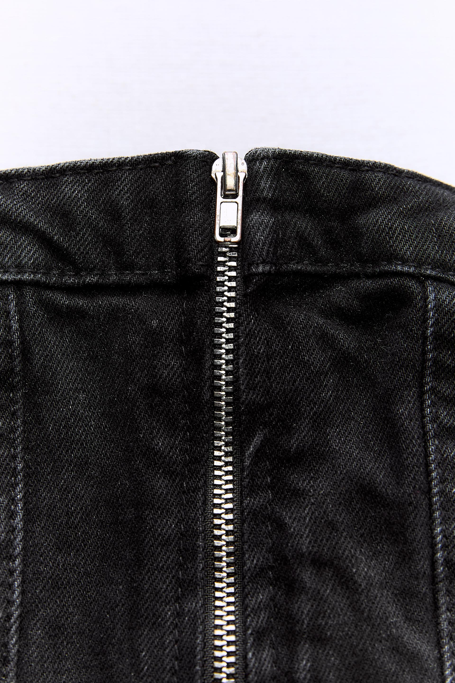Zara Black Corset Cropped Tank Top🖤 Zipper on the - Depop