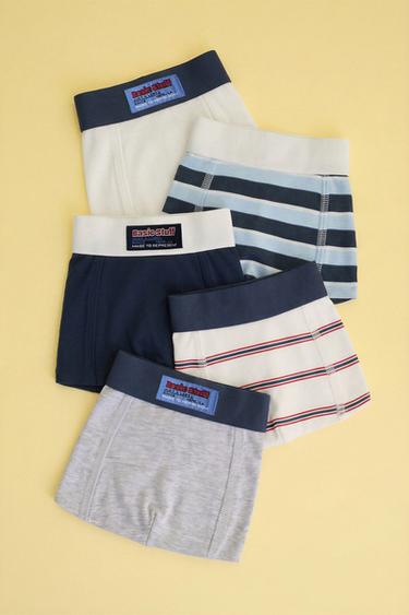 6-14 ANOS/ PACK DE CINCO BOXERS ÀS RISCAS - Multicolor da Zara