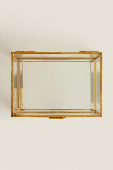 GLASS JEWELLERY BOX WITH METAL BORDER - Gold by Zara - Image 5