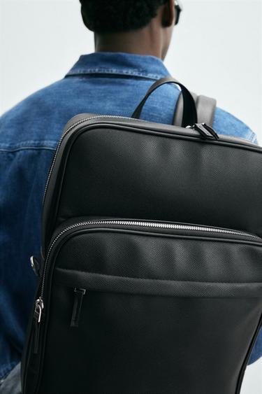Zara TEXTURE BACKPACK - Black - Image 0
