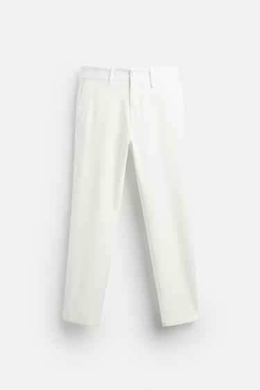 COMFORT TEXTURED TROUSERS - Oyster-white by Zara