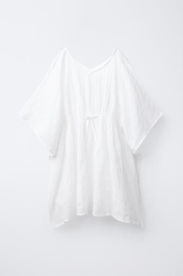 Zaras KAFTAN MED BRODYR - Vit