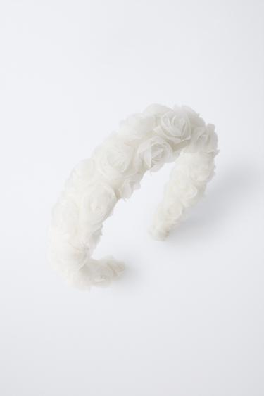 SERRE-TÊTE À FLEURS - Écru de Zara - Image 3