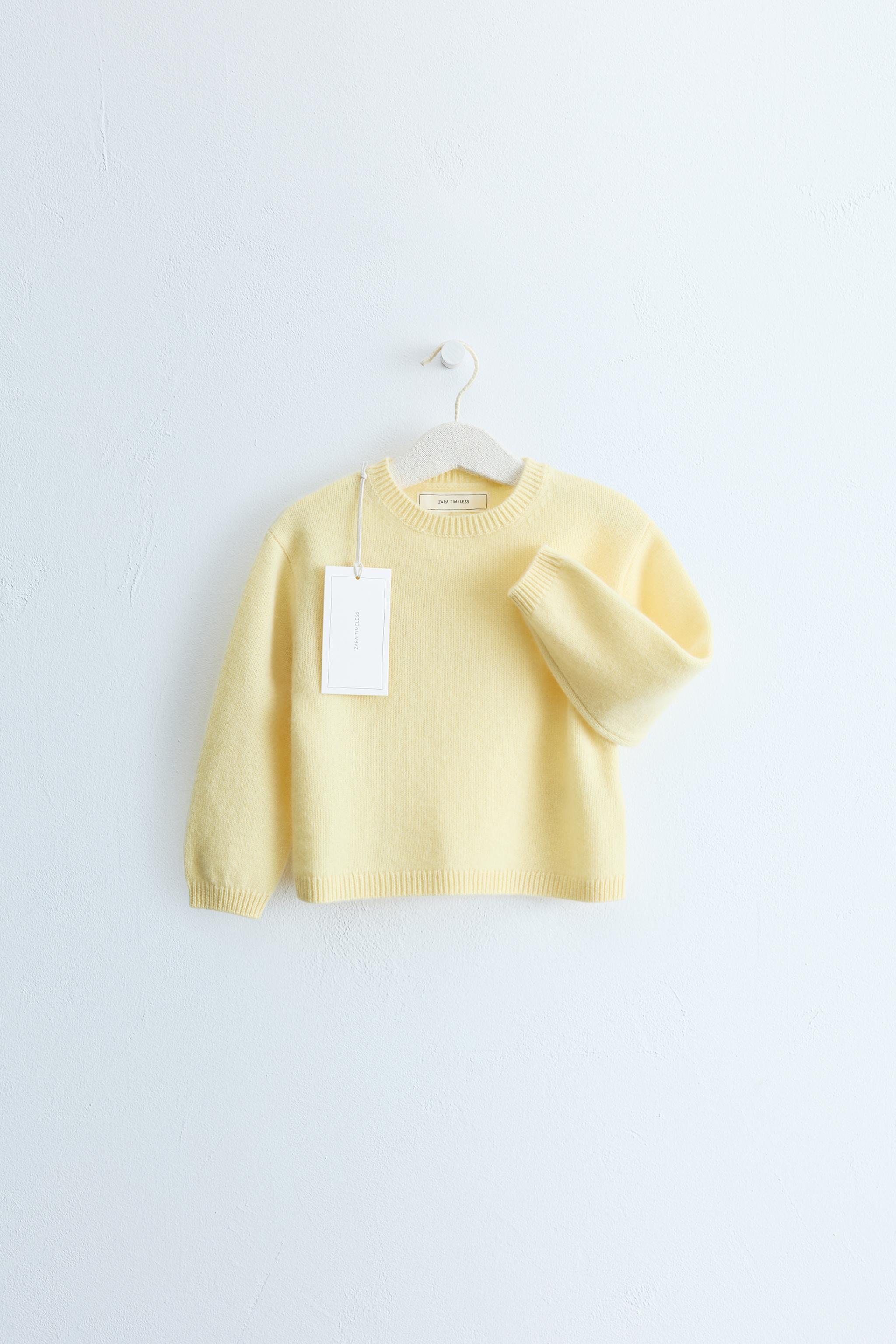 ZARA TIMELESS - 100% CASHMERE SWEATER — Light yellow