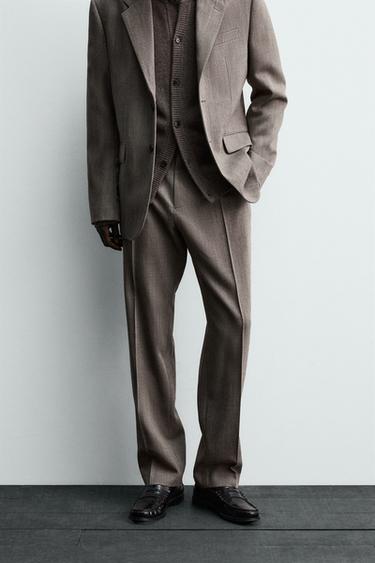 PANTALON DE COSTUME 100% LAINE - Marron clair de Zara - Image 2