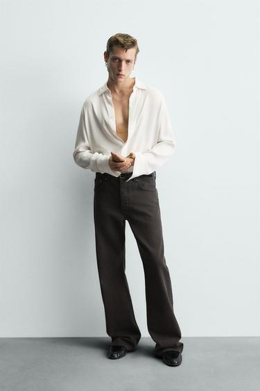 Zara LIMITED EDITION CUPRO - VISCOSE SHIRT - White