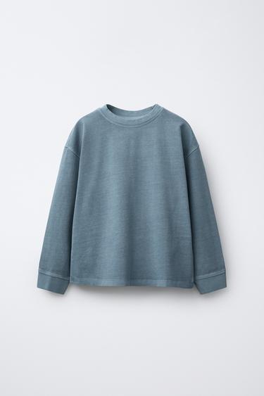 HEAVYWEIGHT FADED-EFFECT T-SHIRT - Blue by Zara
