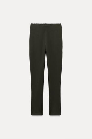 LEGGINGS CREPE TIRO ALTO - Khaki oscuro de Zara