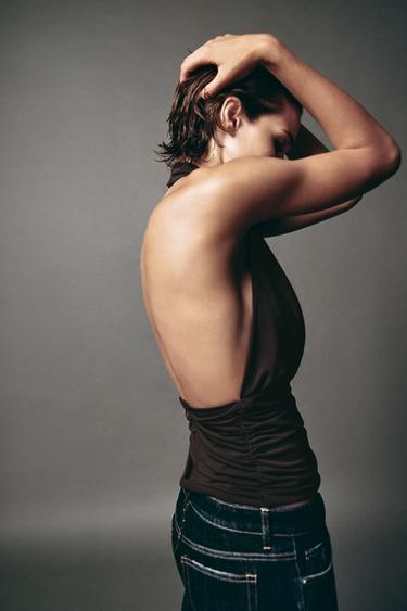 DRAPED HALTER TOP - Dark brown by Zara - Image 4