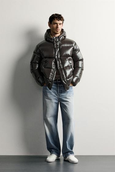 CAZADORA LARGA 80% PLUMÓN - 20% PLUMA WATER REPELLENT - Marrón de Zara