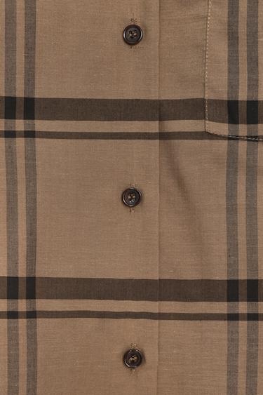 CHECK SHIRT WITH SCARF COLLAR ZW COLLECTION - Mid-camel by Zara - Image 5